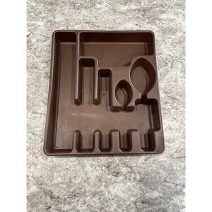Rubbermaid Vtg Brown Silverware Flatware Tray Utensil Holder 2922 6 Slot